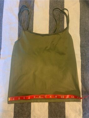 Olive Ribbed Cami Tank Top - Women Size Small Anthropologie